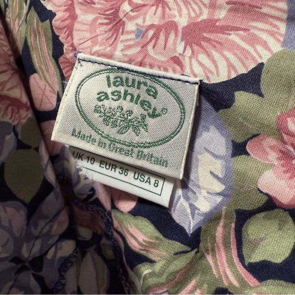 Vintage Laura Ashley 100% Cotton Floral Maxi Skirt Size 8 - Picture 6 of 8